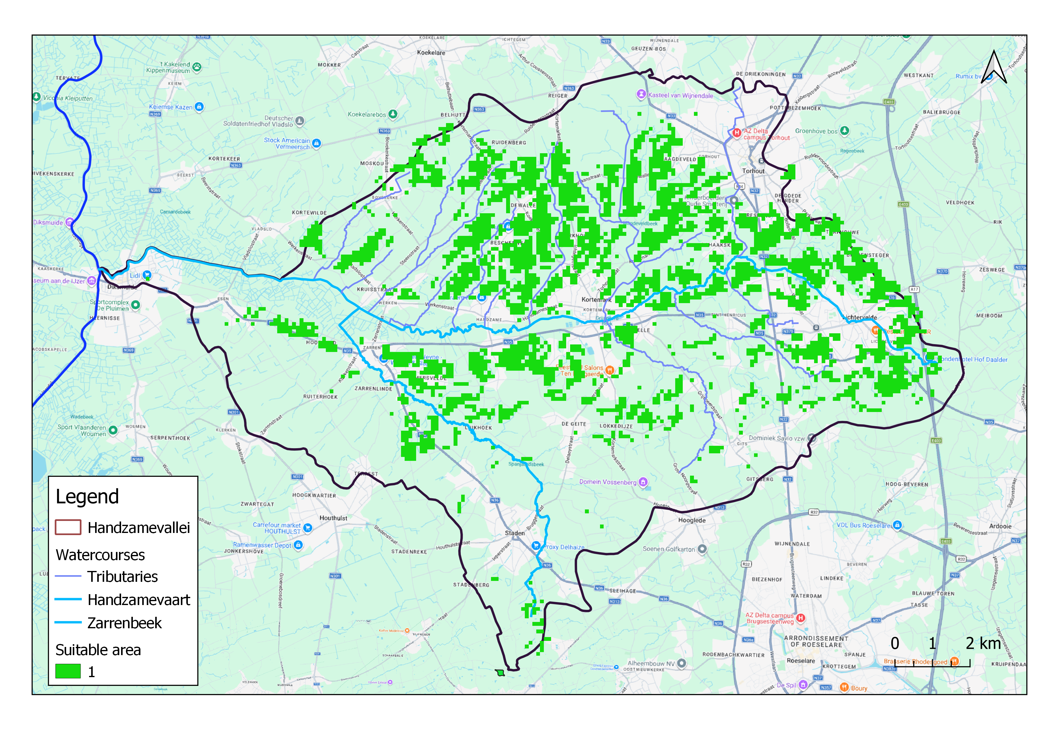 Potential areas for Nature-based Solutions implementation